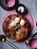 Maple, fig and pecan self-saucing pudding