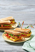 Avocado-Bacon-Sandwich mit Käse