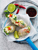 Tofu rice paper rolls