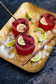 Pomegranate and lime cocktails