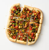 A ratatouille pizza