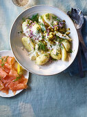 Heavenly potato and dill salad with gravlax