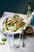 Ca Tim Nuong Mo Hanh (grilled aubergine with chilli, garlic and coriander, Vietnam)
