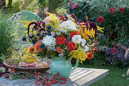 Colorful late summer bouquet from the cottage garden