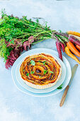 Carrots spiral pie