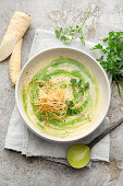 Cream of parsley root soup