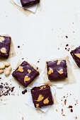 Silken tofu brownies with peanut butter (vegan)