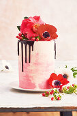 Pink velvet watercolour cake