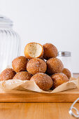 Cottage cheese vanilla mini donuts (fried cakes)