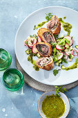Veal involtini with pancetta and olive paste