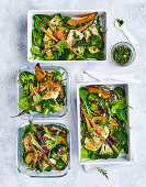 Roasted vegetable and grilled haloumi salad 'to go'