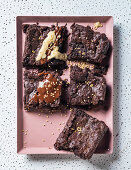 Gooey chocolate tahini brownies