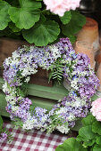Wreath of lilac florets and tufted vetch