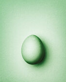 Pale green Easter egg on a pale green background