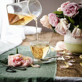 Herbal tea with roses