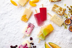 Homemade popsicles with fruit