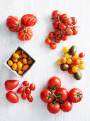 Tomatoes in different shapes and colour