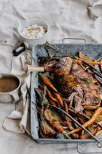 Slow-cooked lamb with white bean puree