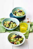 Waldorf salad with blueberries and tarragon dressing