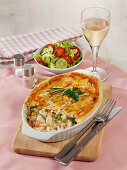 Chicken pot pie with spring vegetables