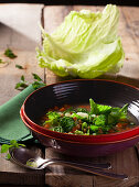 Vegan vegetable soup with Castelluccio lentils