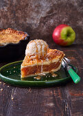 Apple Pie with Tahini Ice Cream and Caramel Sauce