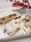 Cranberry and pistachio nougat