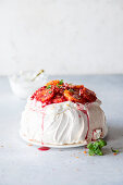 Blood orange Pavlova