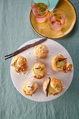 Profiteroles filled with vanilla cream