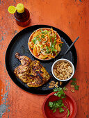 Oriental grilled chicken with a papaya salad