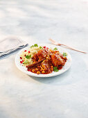 Chicken tagine with chickpeas and couscous