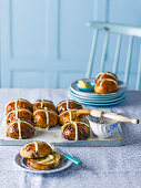 Chocolate and spice hot cross buns
