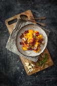 Pumpkin gnocchi with pecorino cheese, bacon and rosemary