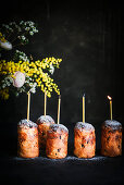 Mini panettones with candles