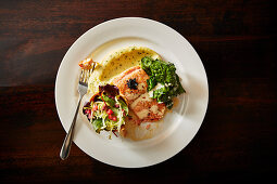 Baked Salmon with salad