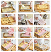 Baking creamy cuts with strawberries