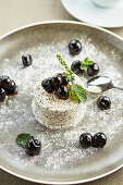 Poppy seed parfait with amarena cherries