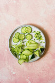 Five ways of slicing cucumber