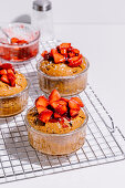 Peanut butter strawberry mini cakes