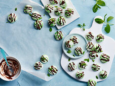 Mint Chocolate Meringue Kisses