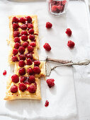 Puff pastry raspberry tart
