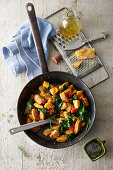 Sweet potato gnocchi with spinach