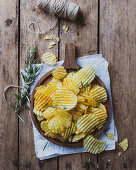 Potato chips with rosemary
