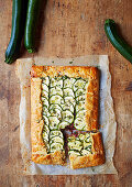 Courgette, tarragon and thyme galette