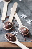 Chocolate spoons made as gifts