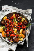 Quick gnocchi and tomato pan out of the oven