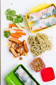 Vegan summer rolls with tofu and soba noodles to take away