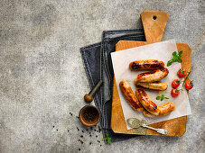 Pan-Fried pork and pepper sausages