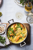 Curry with fish and prawns