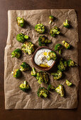 Grilled broccoli with garlic sauce